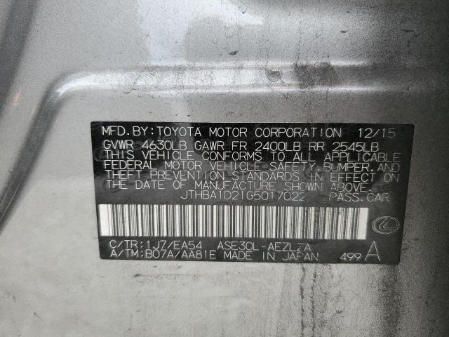 JTHBA1D21G5017022 Lexus IS 200T