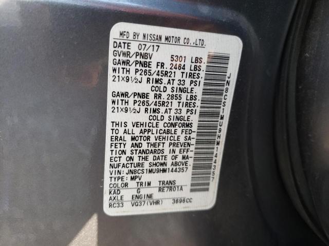 JN8CS1MU9HM144357 Infiniti QX70