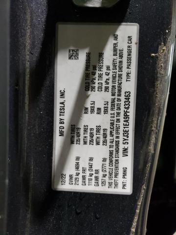 5YJ3E1EA9PF433463 Tesla MODEL 3