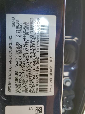 1HGCV1F19JA190107 Honda ACCORD LX