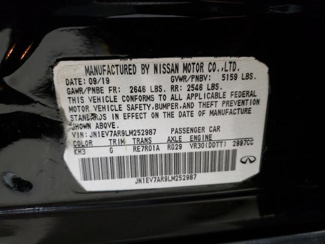 JN1EV7AR9LM252987 Infiniti Q50 PURE
