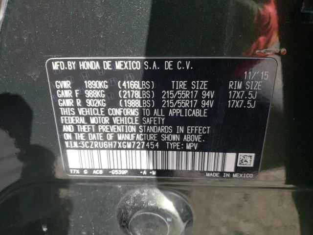 3CZRU6H7XGM727454 Honda Hr-v Exl