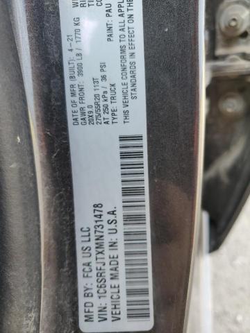 1C6SRFJTXMN731478 RAM 1500 Laie