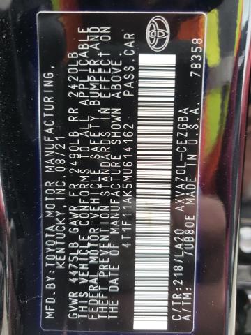4T1F11AK5MU614162 Toyota CAMRY XLE