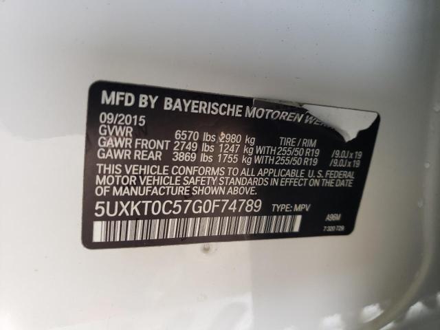 5UXKT0C57G0F74789 BMW X5 Xdr40e