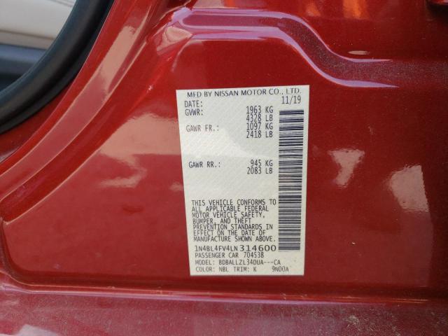 1N4BL4FV4LN314600 Nissan Altima Platinum