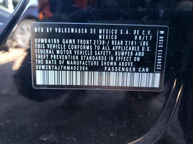 3VW2B7AJ7HM402364 Volkswagen JETTA S