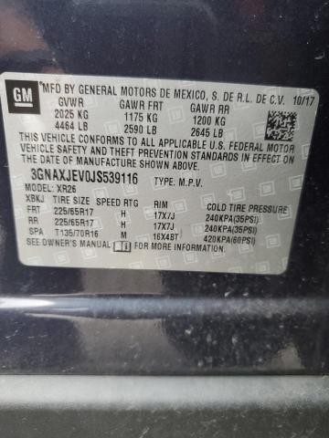 3GNAXJEV0JS539116 Chevrolet EQUINOX LT