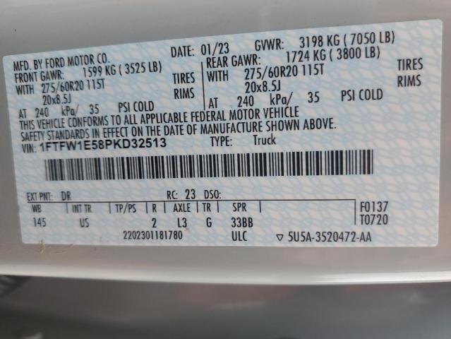 1FTFW1E58PKD32513 Ford F150 Supercrew