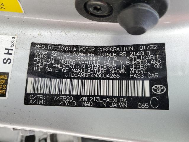 JTDEAMDE4N3004266 Toyota COROLLA LE