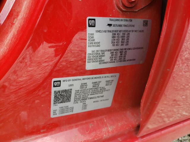 3GTU9BET9NG170740 GMC Sierra Limited K1500 Sle