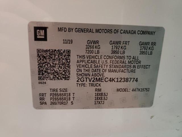 2GTV2MEC4K1238774 GMC Sierra Limited K1500 Sle