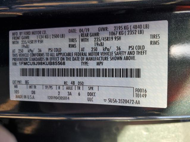 1FMCU9J98KUB85568 Ford Escape Titanium