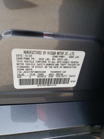 JN1EV7BP3MM702308 Infiniti Q50 LUXE