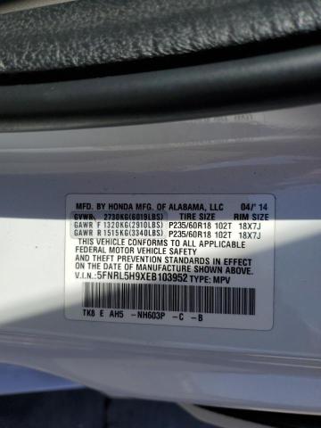 5FNRL5H9XEB103952 Honda Odyssey Touring