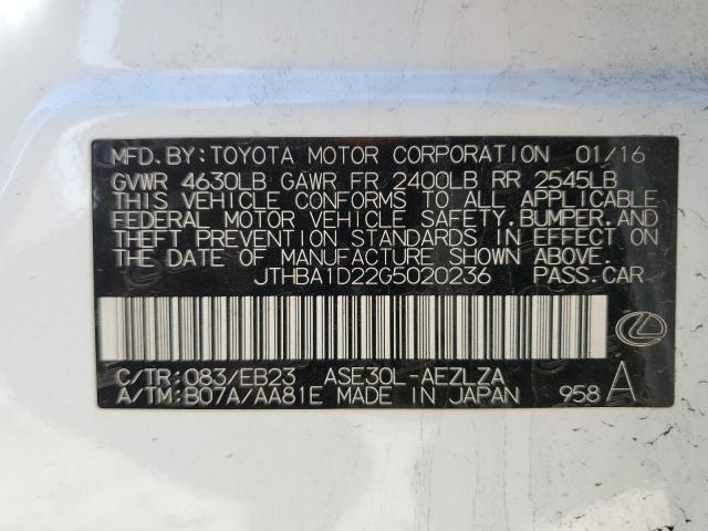 JTHBA1D22G5020236 Lexus IS 200T