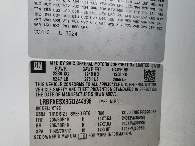 LRBFXESX8GD244896 Buick Envision Premium