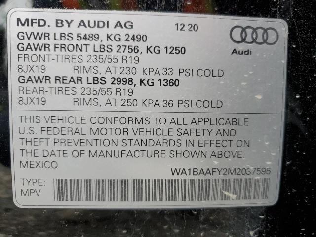 WA1BAAFY2M2037595 Audi Q5 Premium Plus