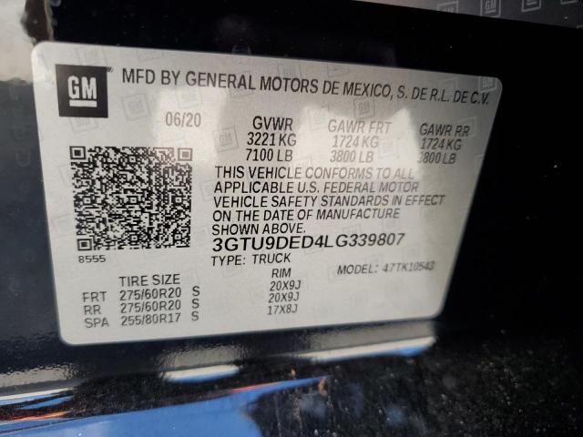 3GTU9DED4LG339807 GMC Sierra K1500 Slt