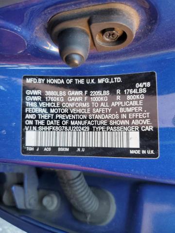 SHHFK8G78JU202429 Honda Civic Type-r Touring