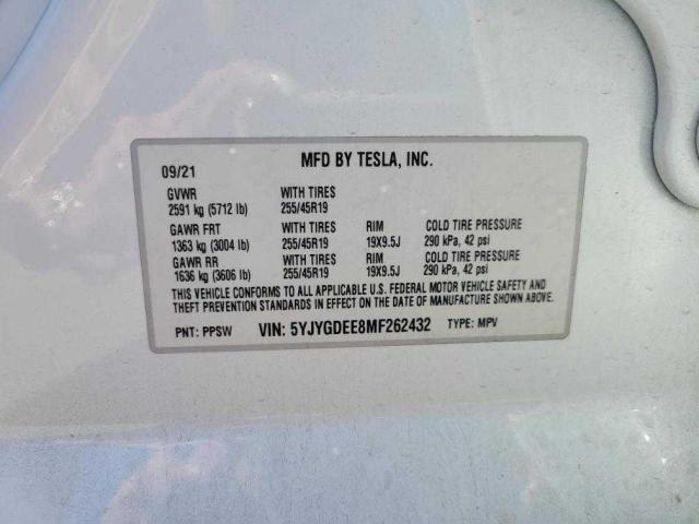 5YJYGDEE8MF262432 Tesla Model Y