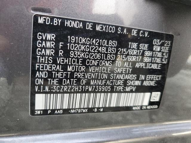 3CZRZ2H31PM739905 Honda HR-V LX