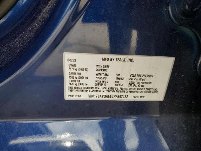 7SAYGAEE3PF847182 Tesla Model Y