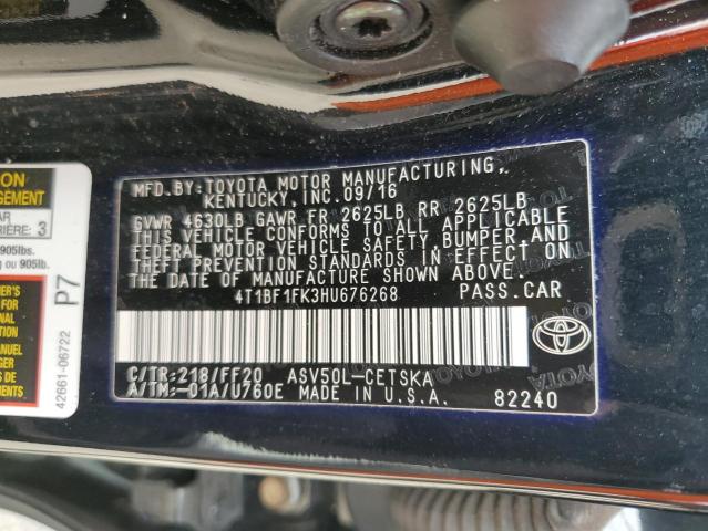 4T1BF1FK3HU676268 Toyota CAMRY LE