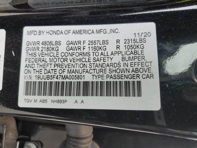 19UUB5F47MA005801 Acura Tlx Technology