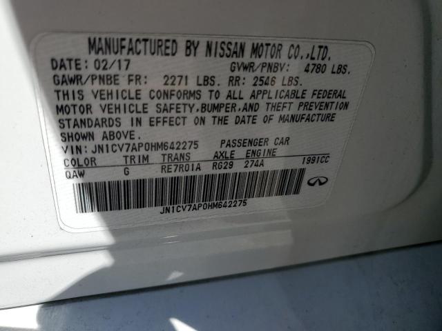 JN1CV7AP0HM642275 Infiniti Q50 BASE