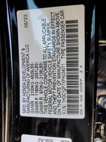 1HGCY2F7XPA034071 Honda Accord Hybrid Sport-l