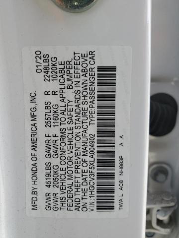 1HGCV3F5XLA004902 Honda Accord Hybrid Exl