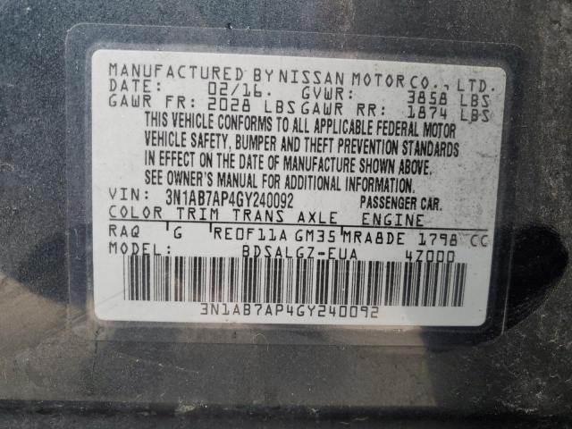 3N1AB7AP4GY240092 Nissan SENTRA S
