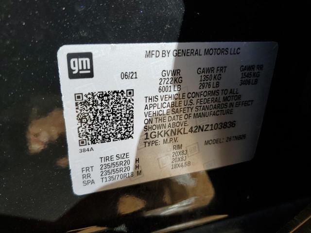 1GKKNKL42NZ103836 GMC ACADIA SLE