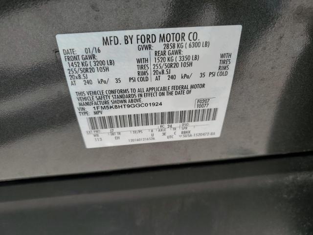 1FM5K8HT9GGC01924 Ford Explorer Platinum