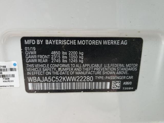 WBAJA5C52KWW22280 BMW 530 I