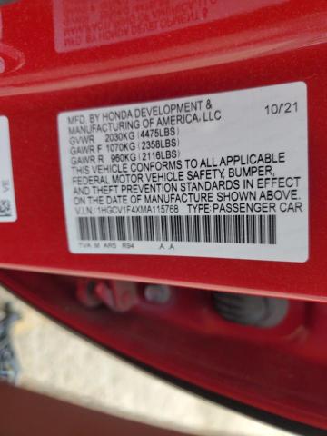 1HGCV1F4XMA115768 Honda Accord Sport Se