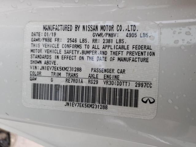 JN1EV7EK5KM231288 Infiniti Q60 PURE