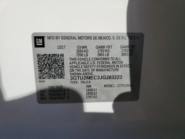 3GTU2MEC3JG283223 GMC Sierra K1500 Sle