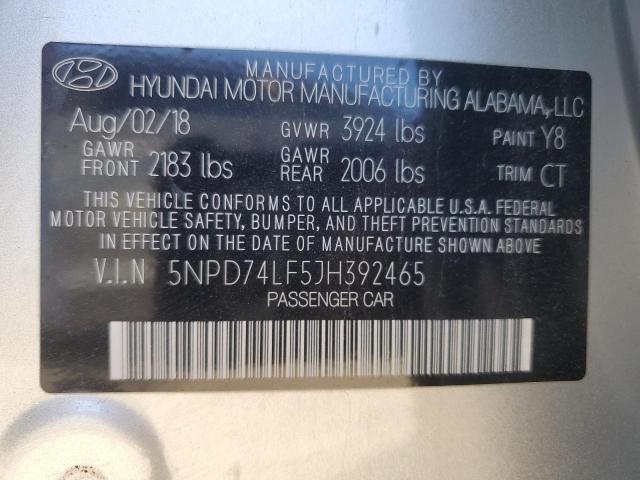 5NPD74LF5JH392465 Hyundai ELANTRA SE