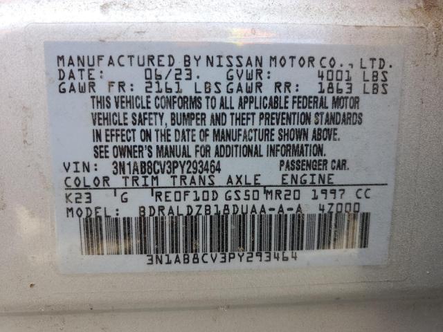 3N1AB8CV3PY293464 Nissan SENTRA SV
