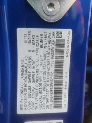 2HGFE2F50PH523035 Honda Civic Sport