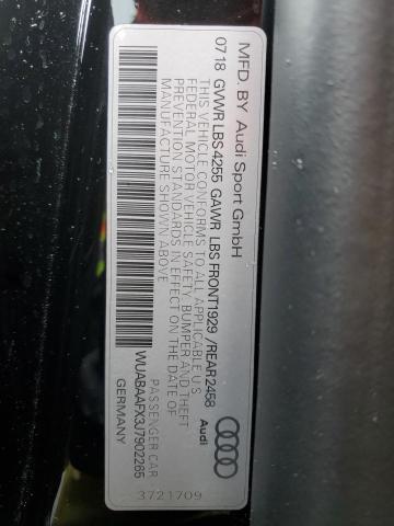 WUABAAFX3J7902265 Audi R8 Rws
