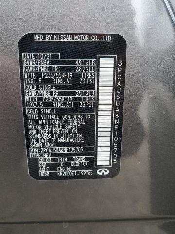 3PCAJ5BA6NF105705 Infiniti Qx50 Luxe
