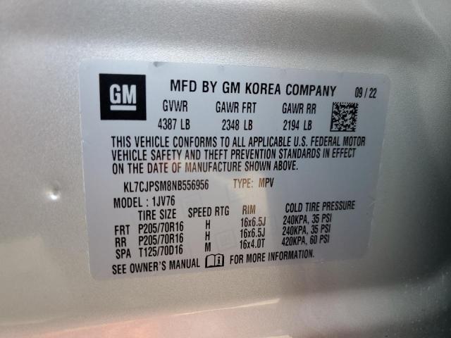 KL7CJPSM8NB556956 Chevrolet TRAX 1LT