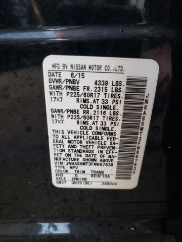 JN8AS5MT3FW667638 Nissan Rogue Select S