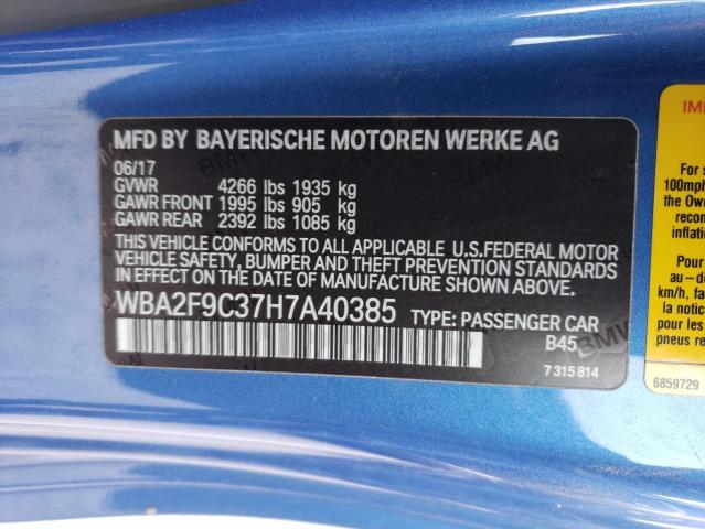 WBA2F9C37H7A40385 BMW 230I