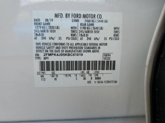 2FMPK4J95KBC61019 Ford EDGE SEL