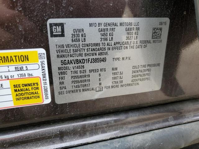 5GAKVBKD1FJ385949 Buick Enclave