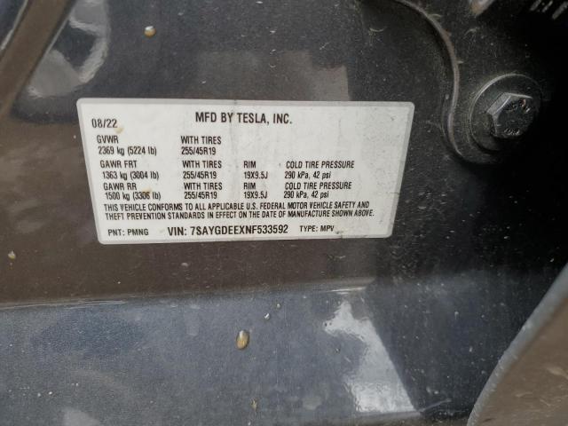7SAYGDEEXNF533592 Tesla Model Y